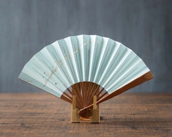 Kyo-Sensu (Tea Ceremony Fan) Pastel Blue Susudake 5 sun (Go-sun)