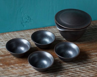 Shiboridashi Set (4 Cups) Black – Yamatsu