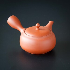 Japanese Kyusu Teapot KAMAGATA カマ形 Vermillion – Jinsui Tokoname image 3