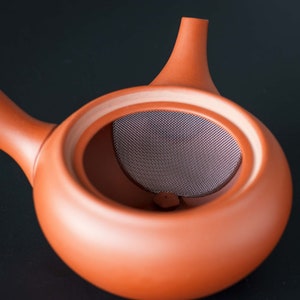 Japansk Kyusu tekanna HIRAMARU 平丸 Vermillion – Jinsui Tokoname bild 4