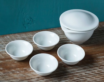 Zestaw Shiboridashi (4 filiżanki) Biały – Yamatsu