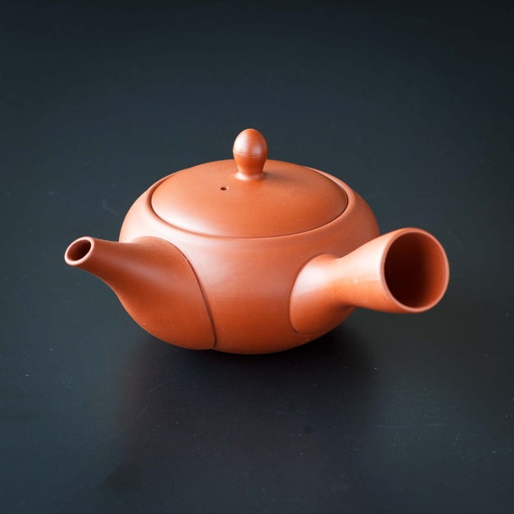 Japanese Kyusu Teapot HIRAMARU 平丸 Vermillion – Jinsui Tokoname