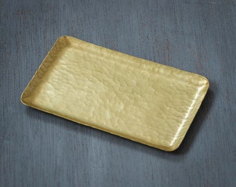 Plate RECTANGLE Hammered Brass - WATO