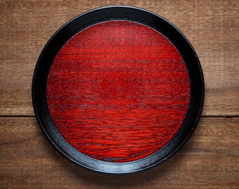 Obon Tray TAMABUCHI Urushi Lacquer 24cm - Gato Mikio