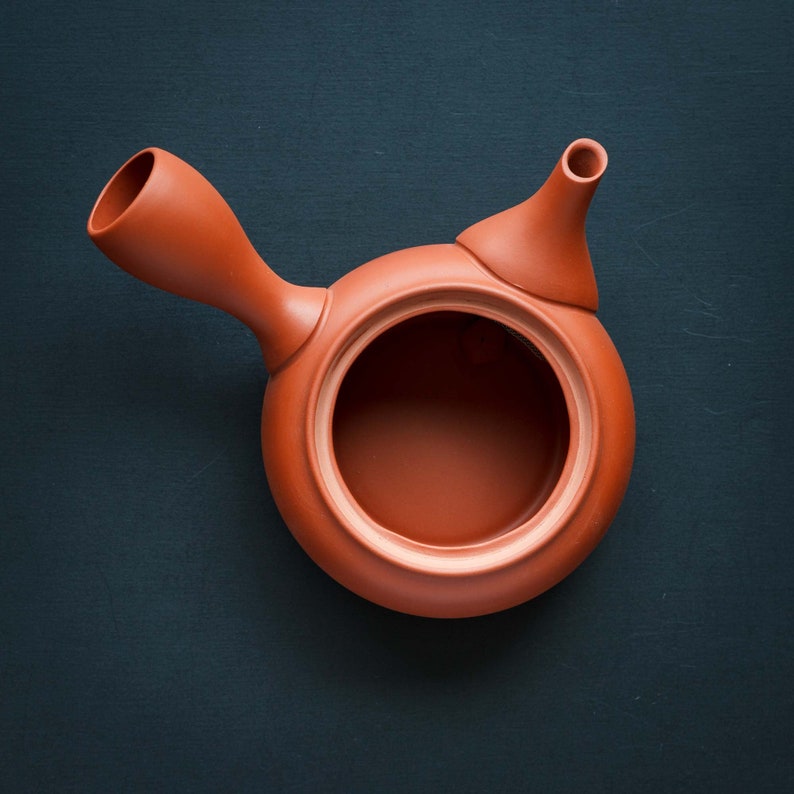 Japanese Kyusu Teapot KAMAGATA カマ形 Vermillion – Jinsui Tokoname image 6