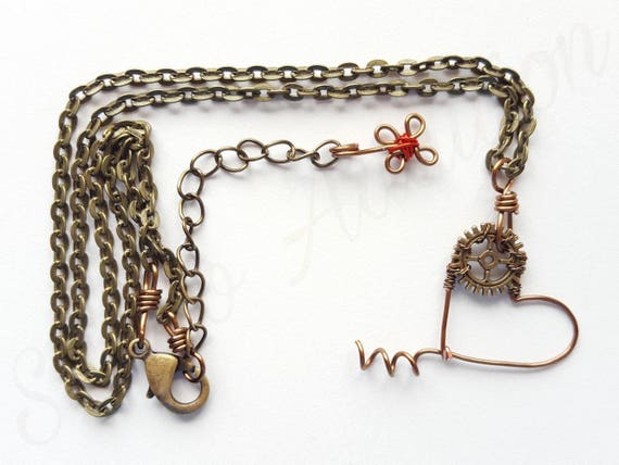 Steampunk Heart Heart Necklace Steampunk Necklace Antique