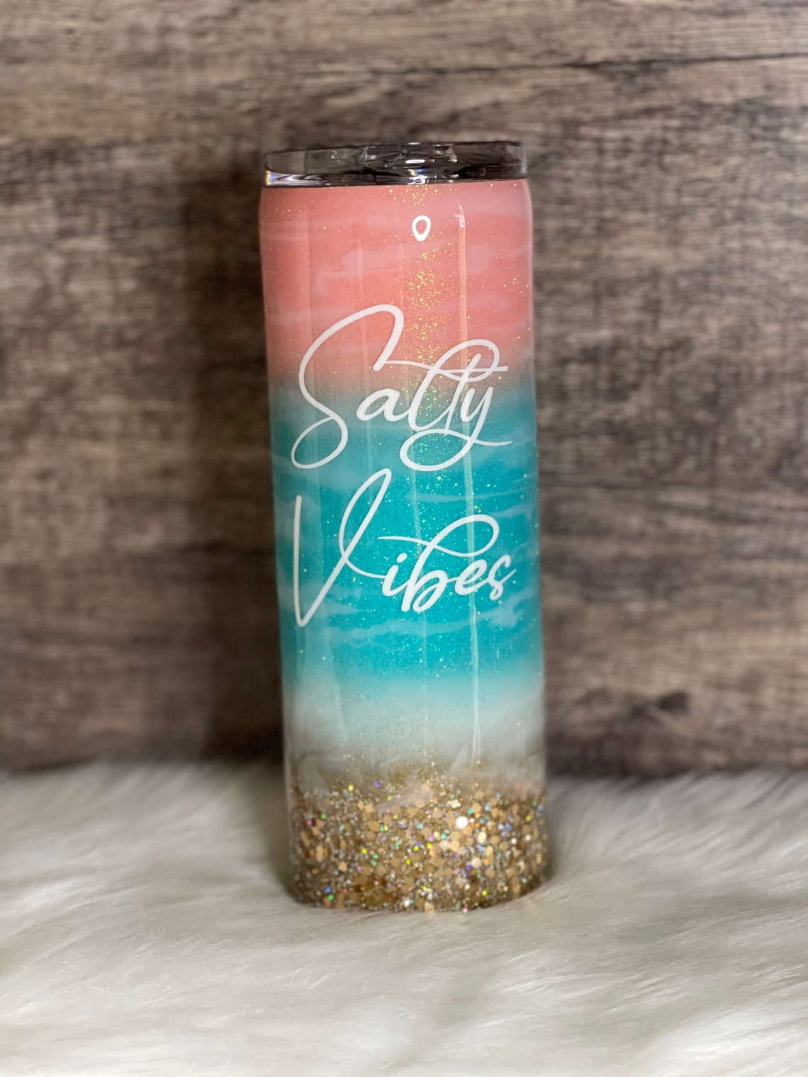 Beach Epoxy Tumbler Salty Vibes 20 Oz. Skinny Epoxy Tumbler Etsy Norway