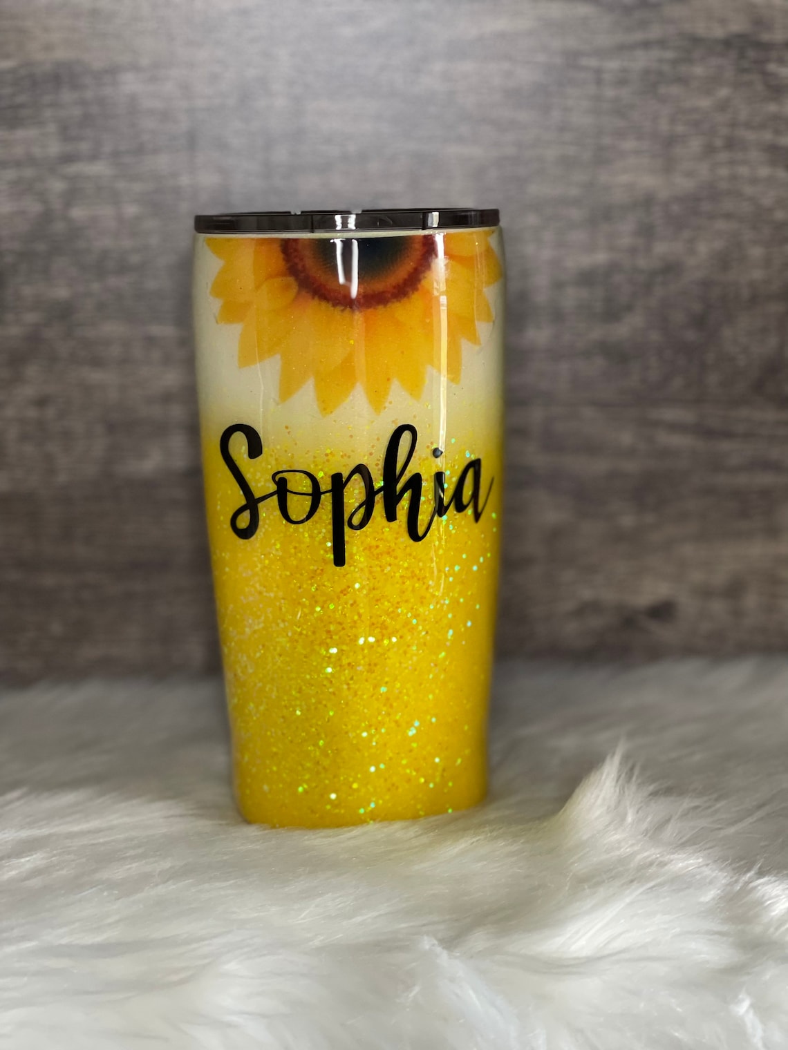 Personalized Sunflower Epoxy Tumbler Etsy