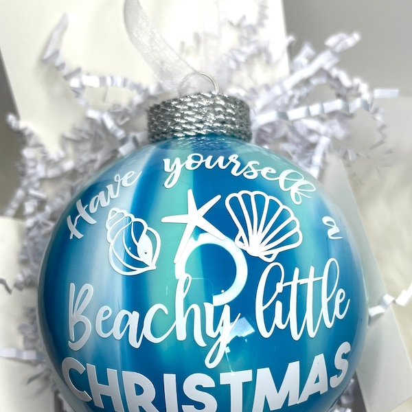 Have Yourself A Beachy Little Christmas Ornament, Beach Christmas Ornament, Coastal Christmas