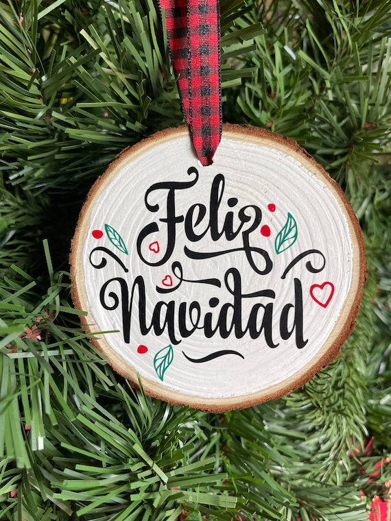 Adorno de rebanada de madera Feliz Navidad, regalo navideño, presente de  Navidad, 3”, ¡listo para enviar! - Etsy España