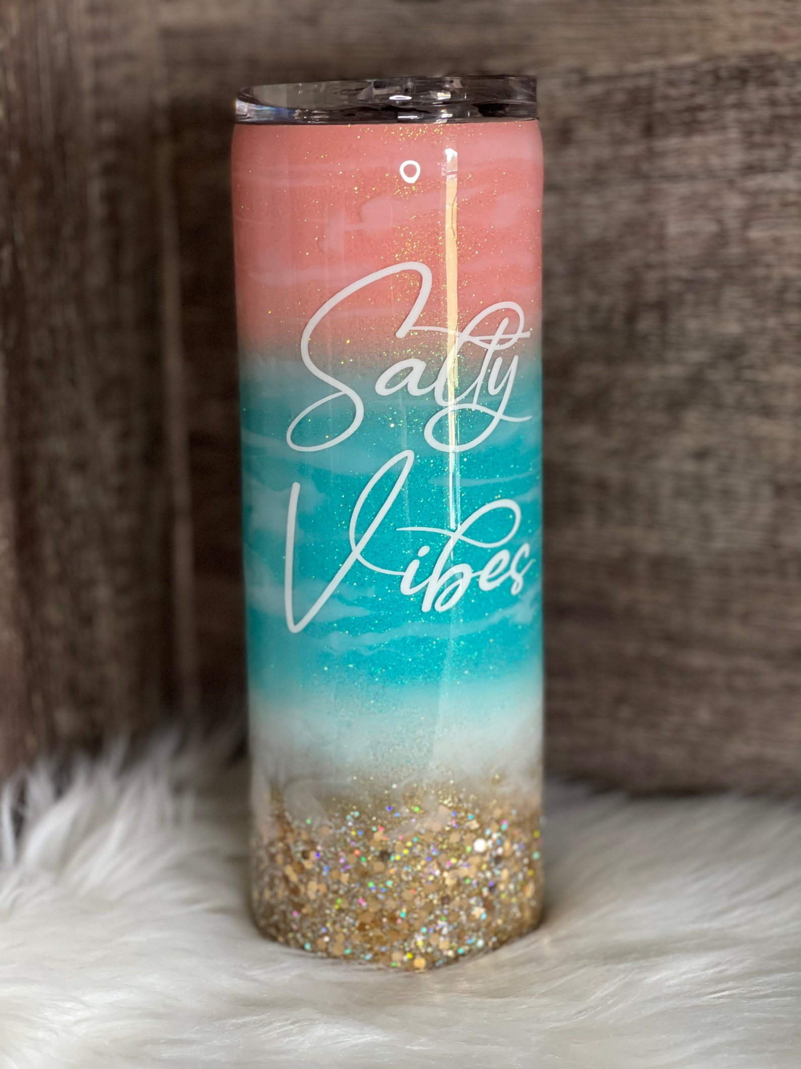 Beach Epoxy Tumbler Salty Vibes 20 Oz. Skinny Epoxy Tumbler Etsy Norway