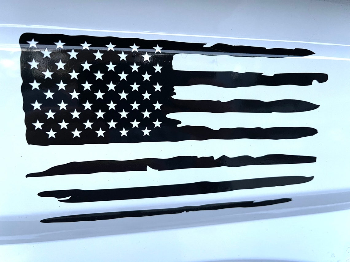 Black American Flag Vinyl Decal Etsy