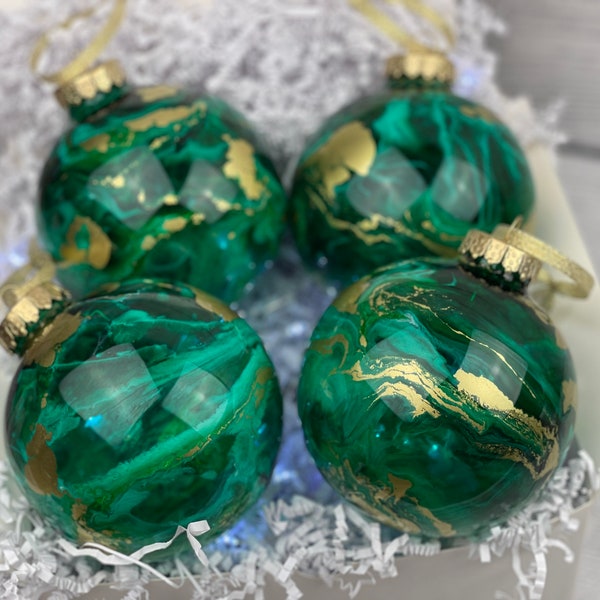 Emerald Christmas Ornaments Etsy