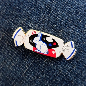 White Rabbit Candy Enamel Pin