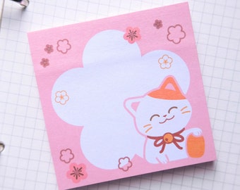 Sticky Notes - Cherry Blossom Lucky Cat