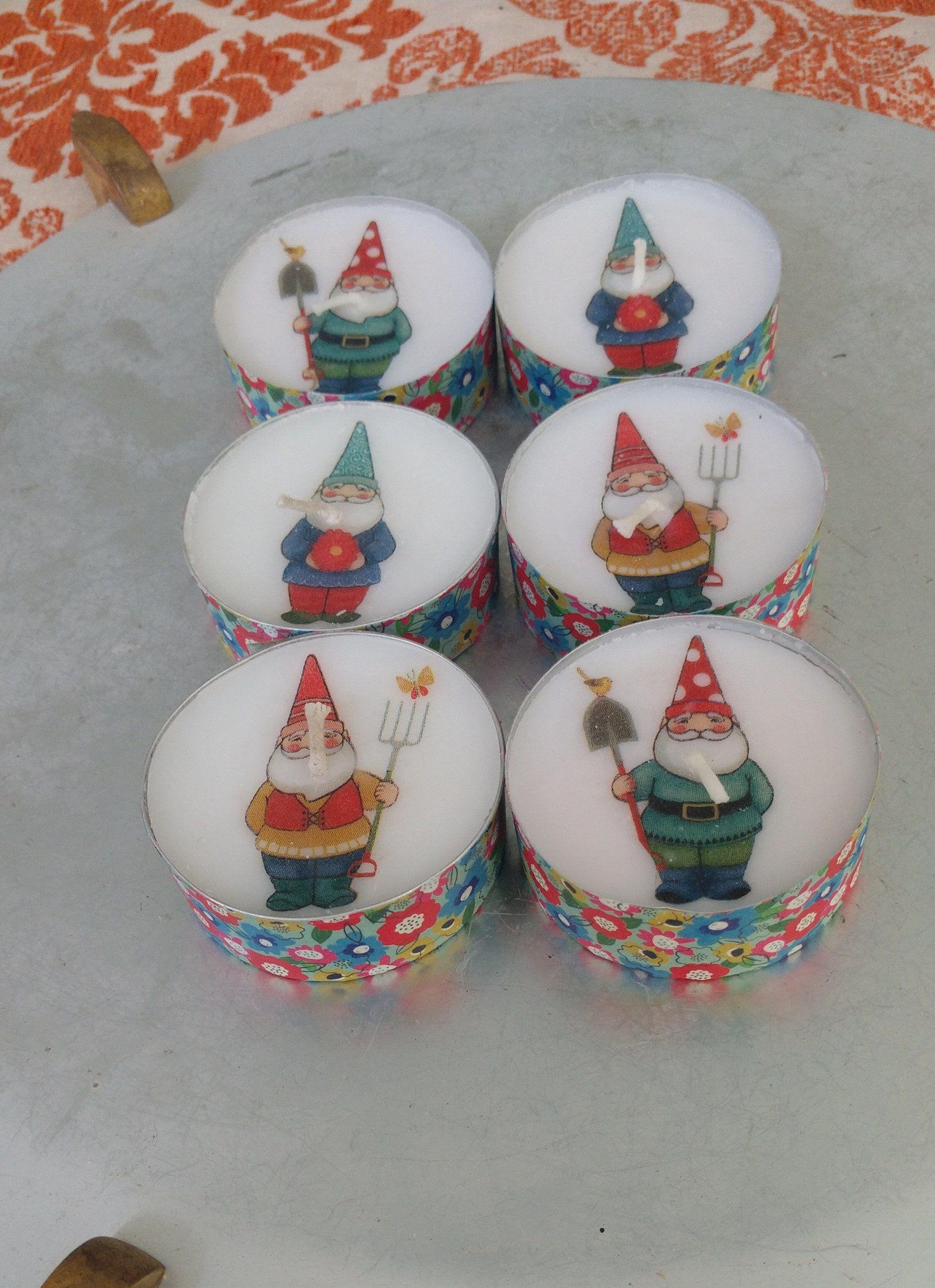 Gnome Candle Set Retro look Decor Gift fit Gnome lover Free Etsy