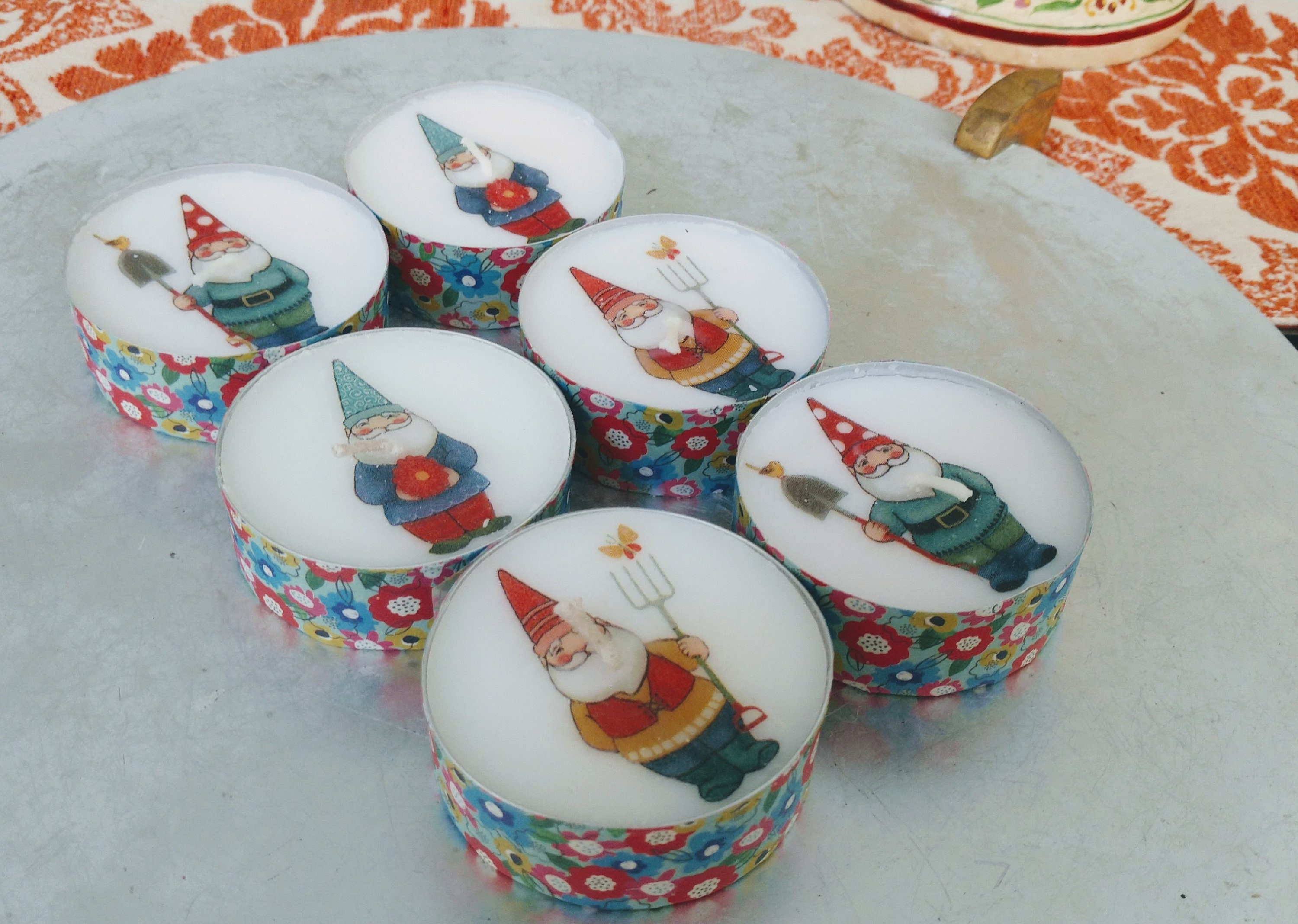 Gnome Candle Set Retro look Decor Gift fit Gnome lover Free Etsy