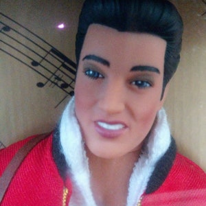 Elvis doll Jailhouse Rock, Elvis memorabilia doll, vintage Elvis Presley, Elvis collectible