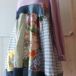 Upcycled Clothing,women's Clothing,lilac,floral,plaid,long Sleeved ...