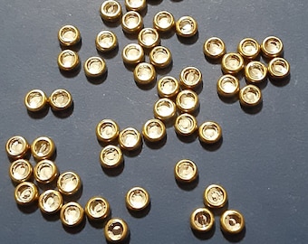 Clear Hotfix Rhinestones with Gold Edging - 3mm - Pack of 50