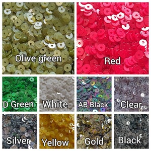4mm Flat Round Sew on Sequins, Round Sequins, Bright Sequins, 3gms per Tube Sequins