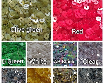 4mm Flat Round Sew on Sequins, Round Sequins, Bright Sequins, 3gms per Tube Sequins