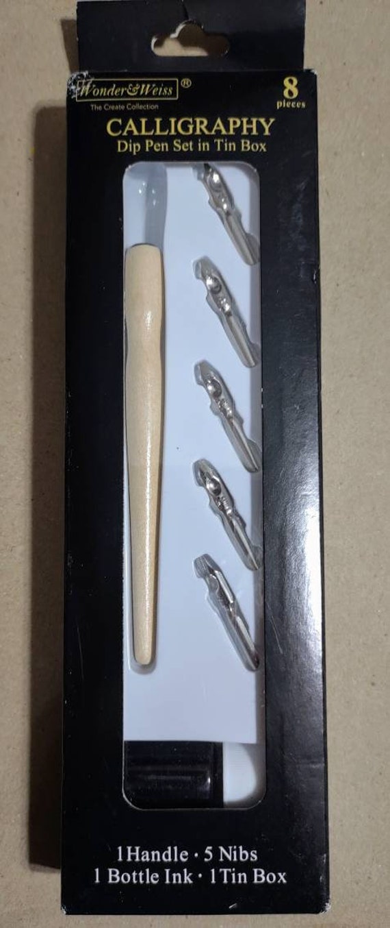 Wonder & Weiss Calligraphy Dip Pen Set in Tin Box Etsy