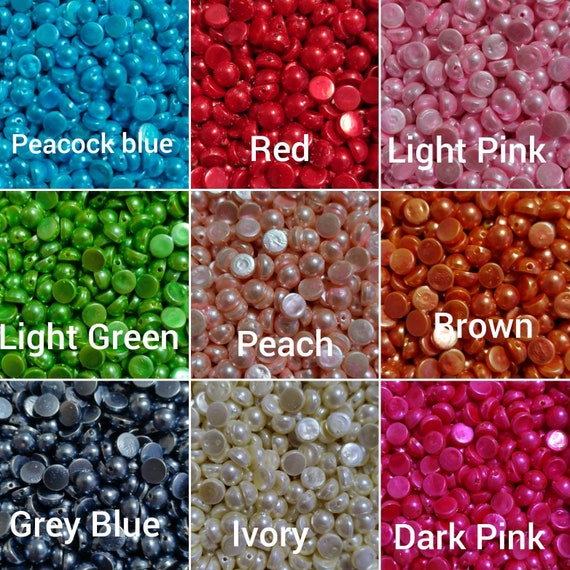8mm Sew-on Flatback Pearls, Embroidery Notions, Sew-on Pearls, Colorful Sew-on  Pearls, Embellishment Pack of 25 