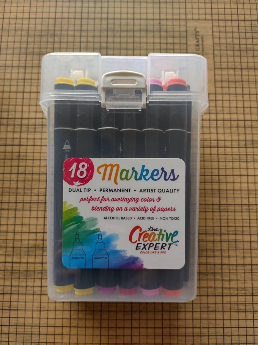 Duel Tip Alcohol Markers In Plastic Case 18