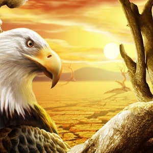Diamond Painting Kit | Sunrise Eagle | Full Drill | Square Drill | 40cm x 30cm