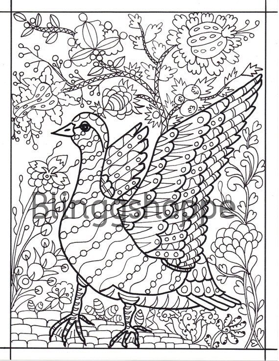 flying duck adult coloring page birds coloring pages etsy