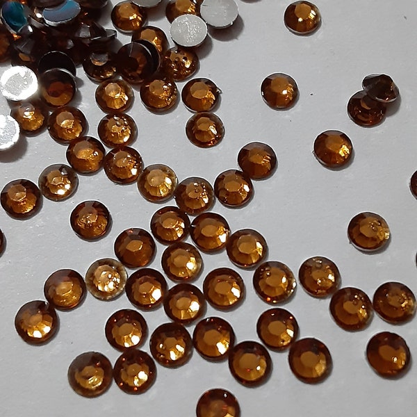 Brown Flatback Resin Rhinestones | High Quality Rhinestones | Non-Hotfix Rhinestones | 1000 pcs | 3mm