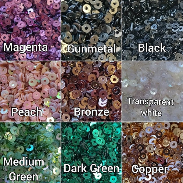 3mm Flat Round Sew on Sequins, Round Sequins, Bright Sequins, 3gms per Tube Sequins