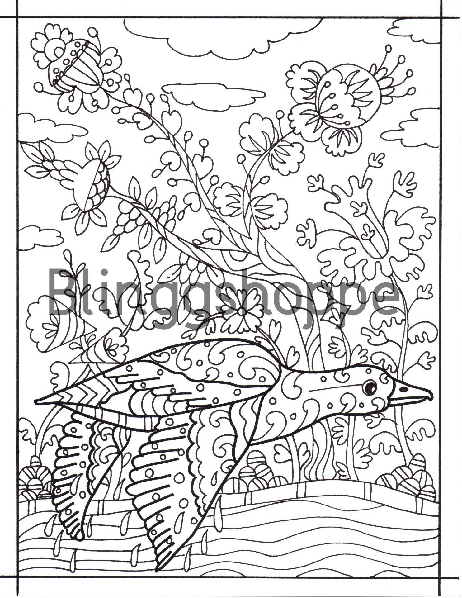 adult coloring pages duck coloring page printable coloring etsy