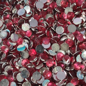 Dark Pink Flatback Resin Rhinestones | High Quality Rhinestones | Non-Hotfix Rhinestones | 3mm, 4mm, 5mm, 6mm