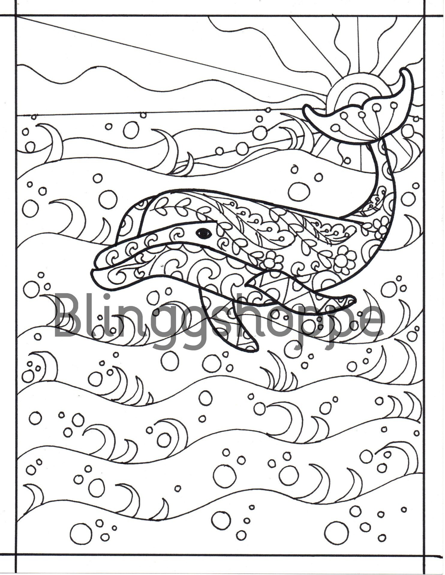 Adult Coloring Pages Dolphin Coloring Page Sealife - Etsy Finland