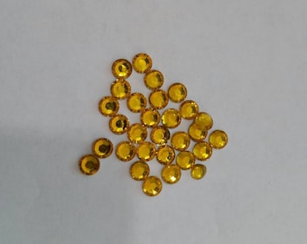 Yellow Non-Hotfix Resin Faceted High Quality Rhinestones, Bling Embellishment, Nail Art, 3mm 4mm 5mm or 6mm