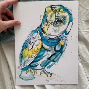 Watercolor Barn Owl Print