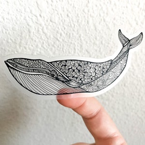 Psychedelic Whale- Clear Sticker