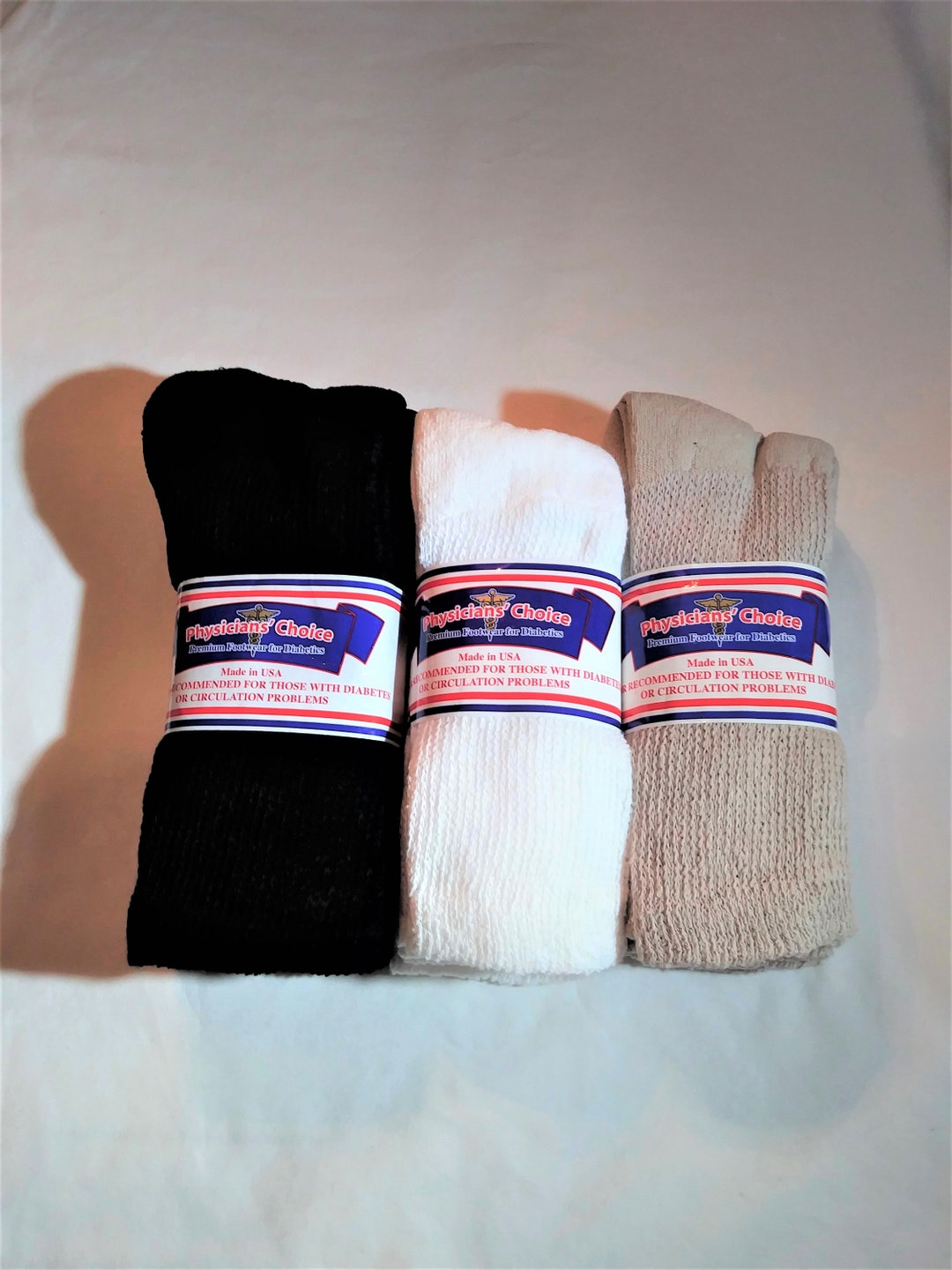 6 Pair 911 Physicians Choice Diabetic Crew Socks Loose Fit Etsy