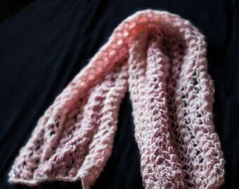 Handgemaakte tweekleurige roze sjaal