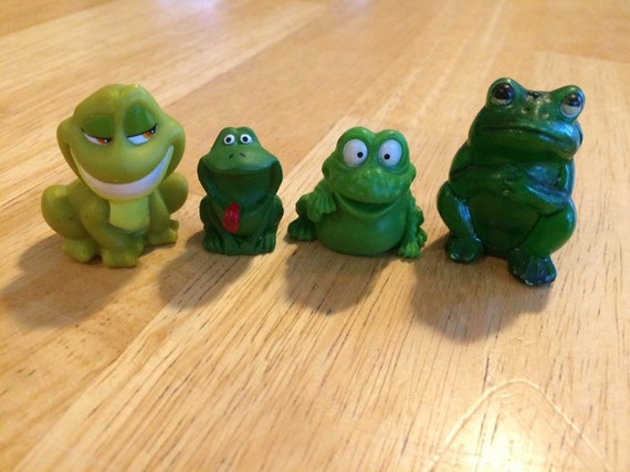 4 Small Frogs to Upcycle, Toy Frogs, Frog Figurines, Frog Figures