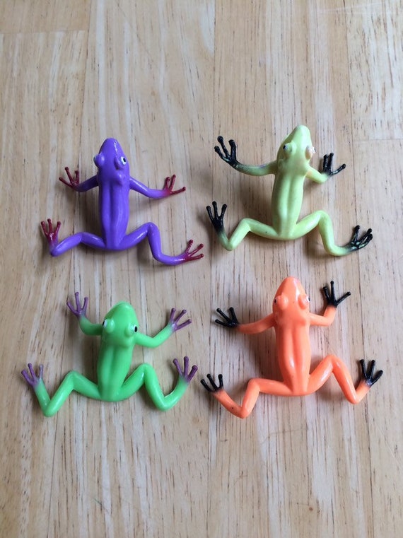 4 Small Frogs to Upcycle, Toy Frogs, Frog Figurines, Frog Figures