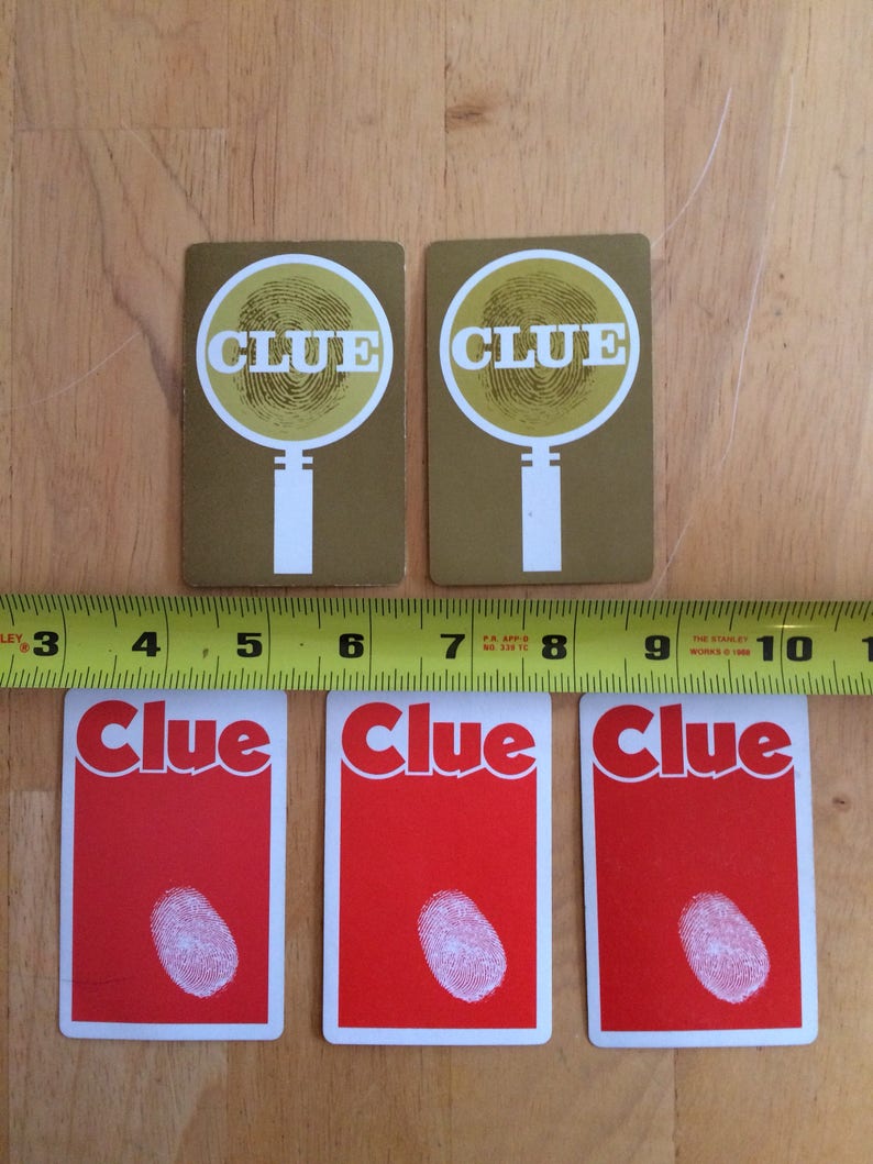 5 Conservatory Cards Clue Clue Room Card upcycle material Etsy