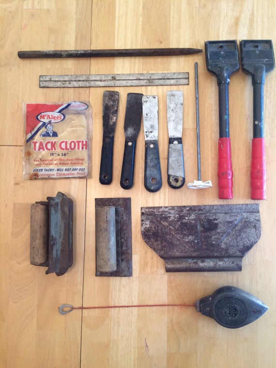 Lot of Assorted Old Tools Masonry Tools Painting Tools Barn