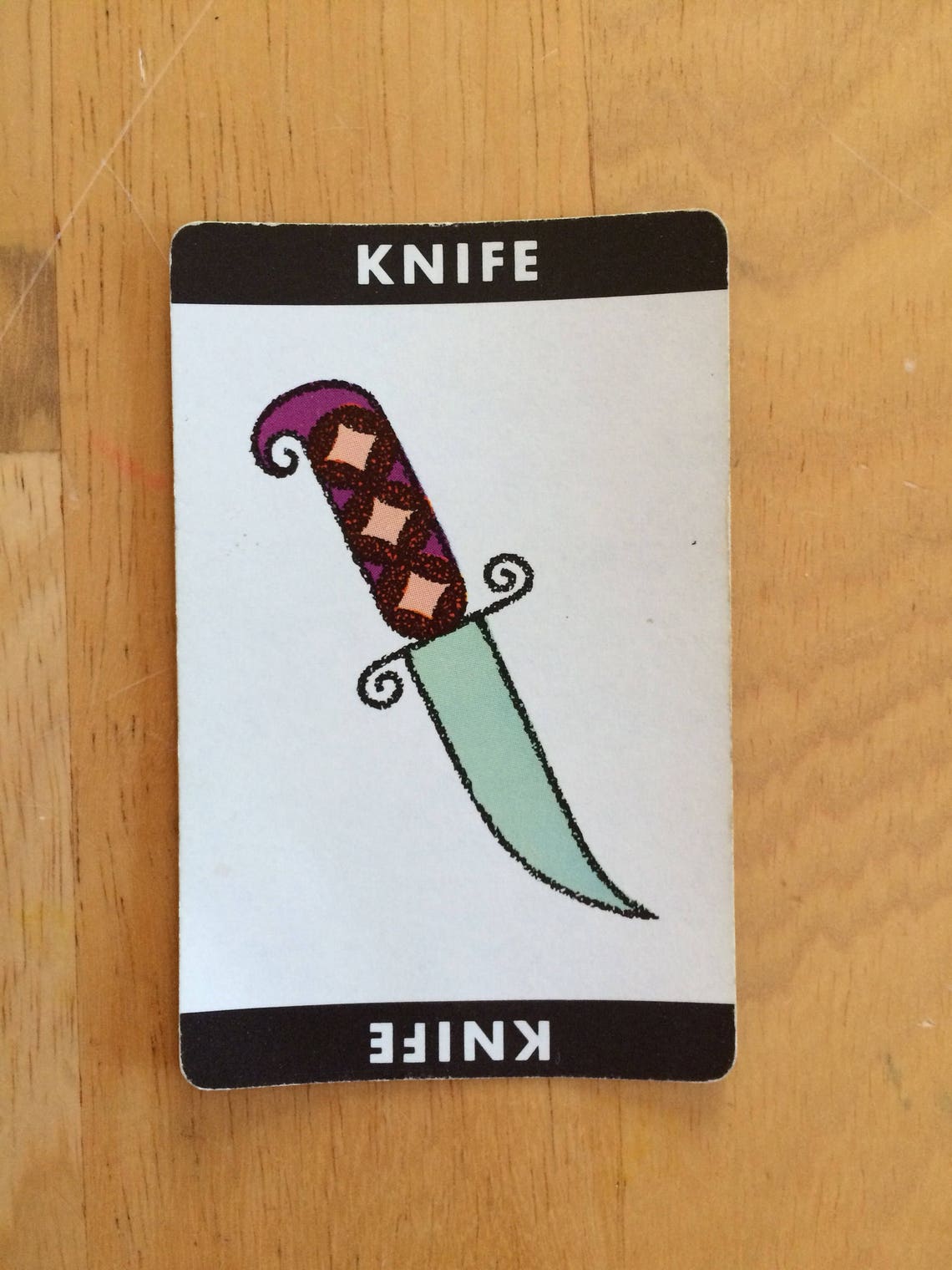 5 Knife Cards Weapon Card Clue Upcycle Material Board Etsy