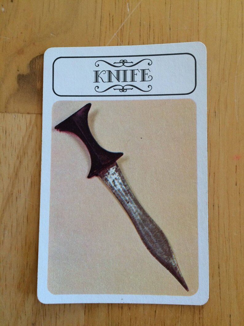 5 Knife Cards Weapon Card Clue Upcycle Material Board Etsy