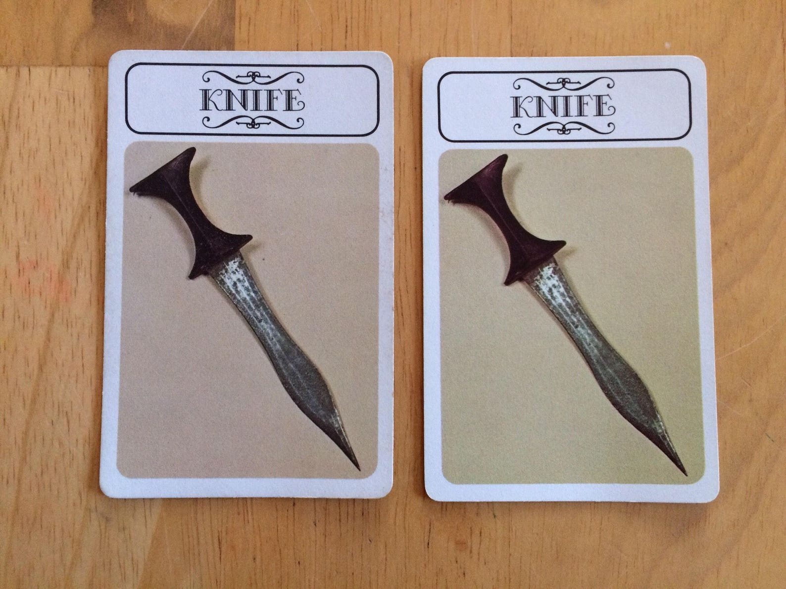 5 Knife Cards Weapon Card Clue Upcycle Material Board Etsy