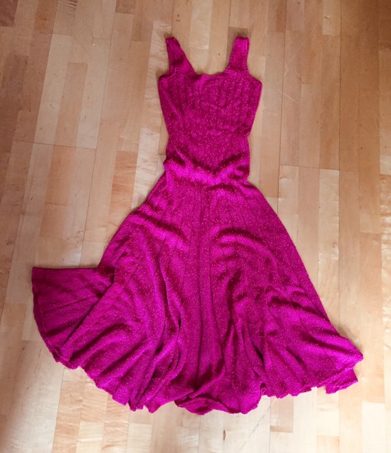 Pink Flared Knit Dress | Custom made