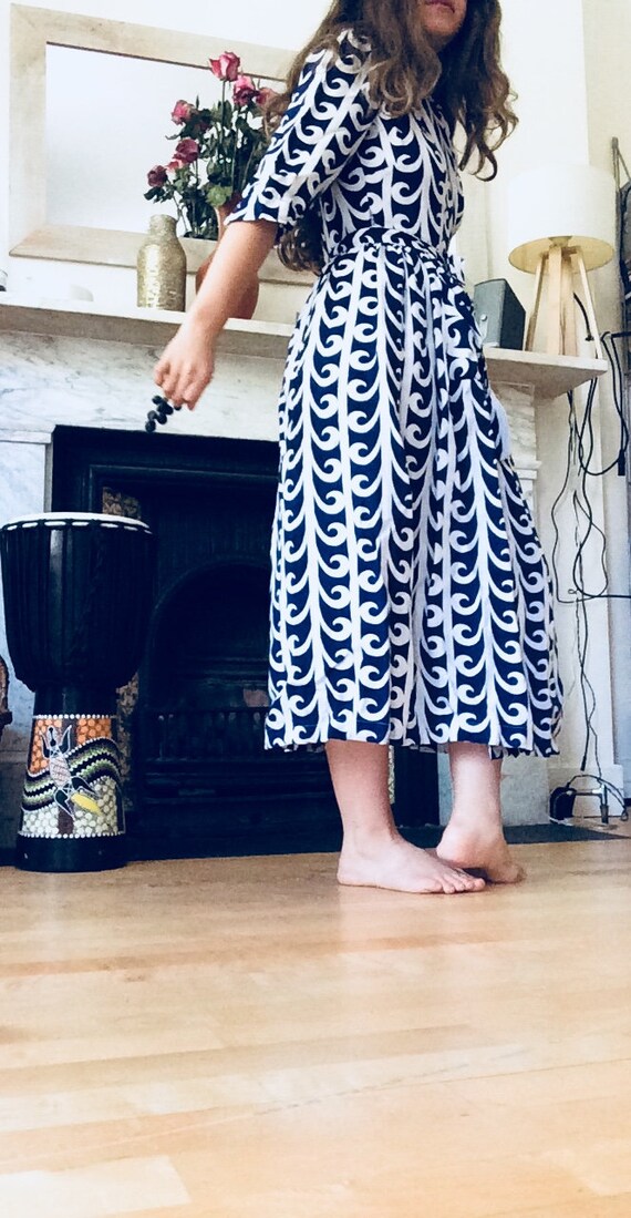 1970s Printed Wrap Dress | Custom Made